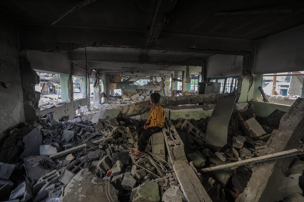 Aftermath of Israeli airstrike on school in Gaza city