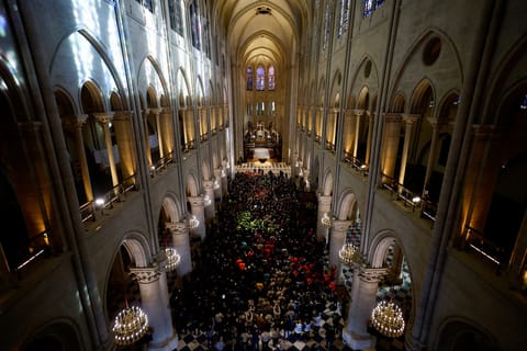Macron unveils first images of refurbished Notre-Dame